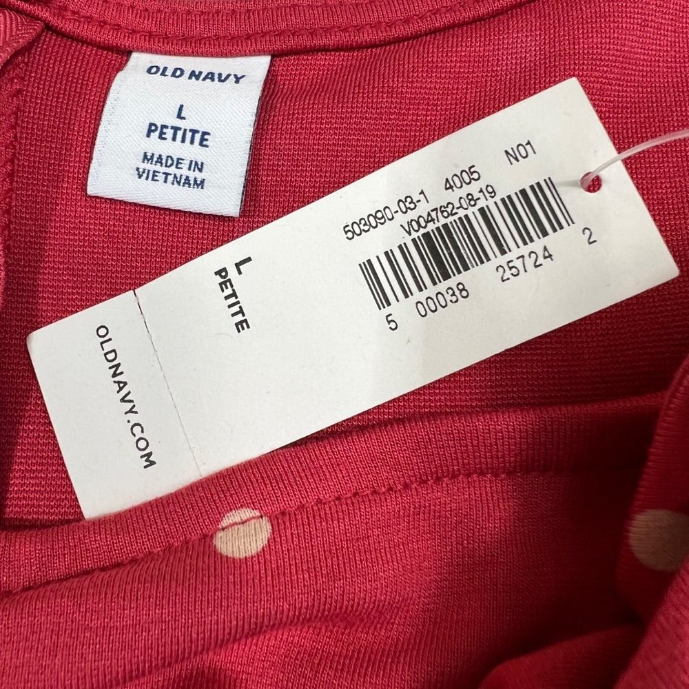 Old Navy Knit Ruched Sweetheart Neckline A-Line Dress Red Dot Petite Large - Picture 9 of 12